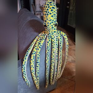 Yellow and Blue Octopus Plush Toy